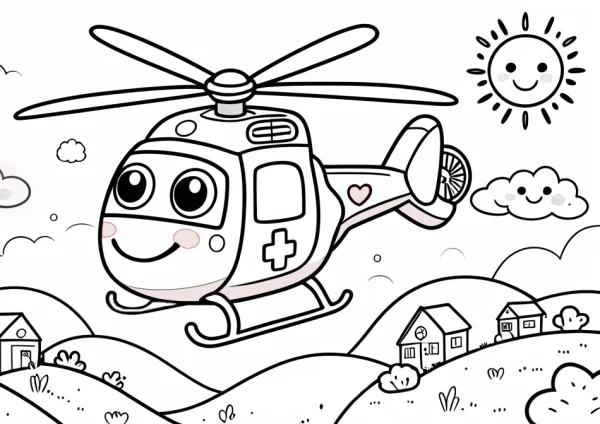 Mentőhelikopter kifestő