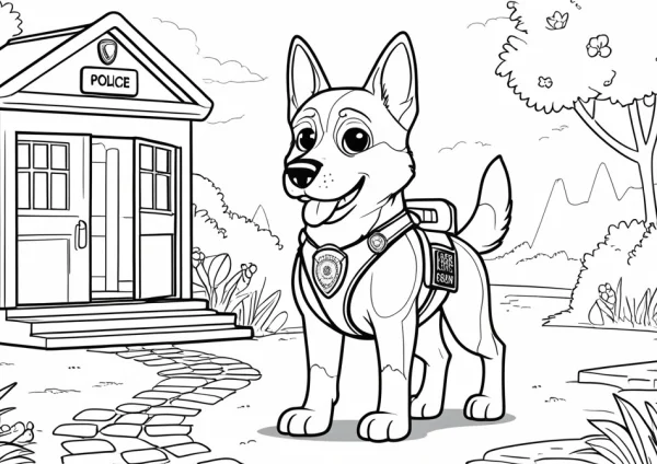 Szimat a nyomkereső kutya - kifestő