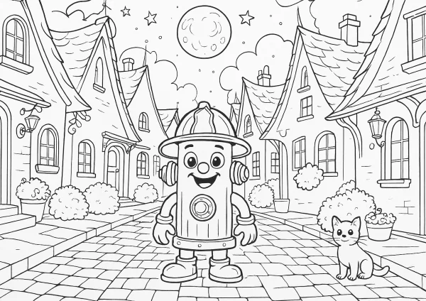 Tűzcsap Manó - kifestő