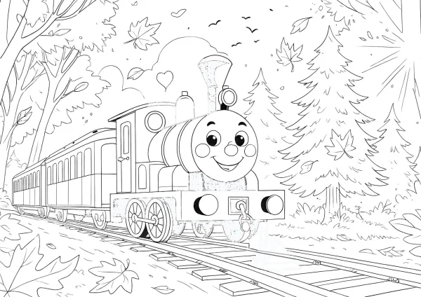 Az erdei kisvasút - kifestő