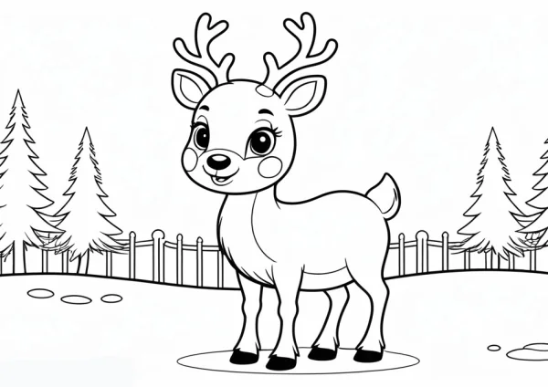 A mikulás rénszarvasa - kifestő