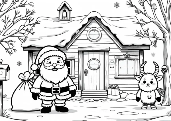 Télapó és krampusz - kifestő