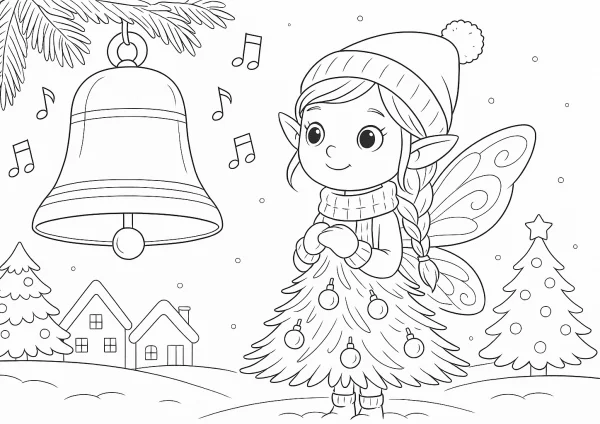 Fenyőtündér kifestő