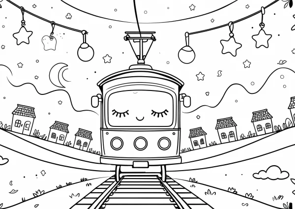 A villamos is aluszik - kifestő