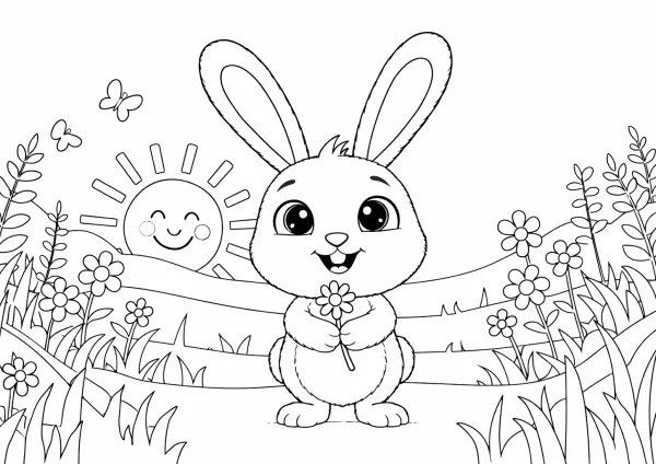 Nyuszi alkonyatkor kifestő