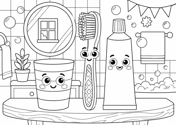 Vidám fogmosás – színező gyerekeknek 🪥🖍️