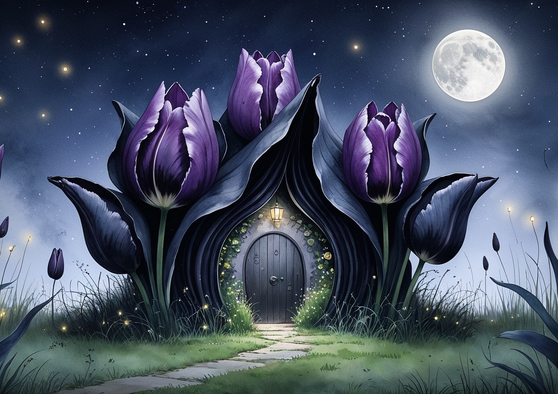 Éj tündér háza - Tulipán ház - poszter