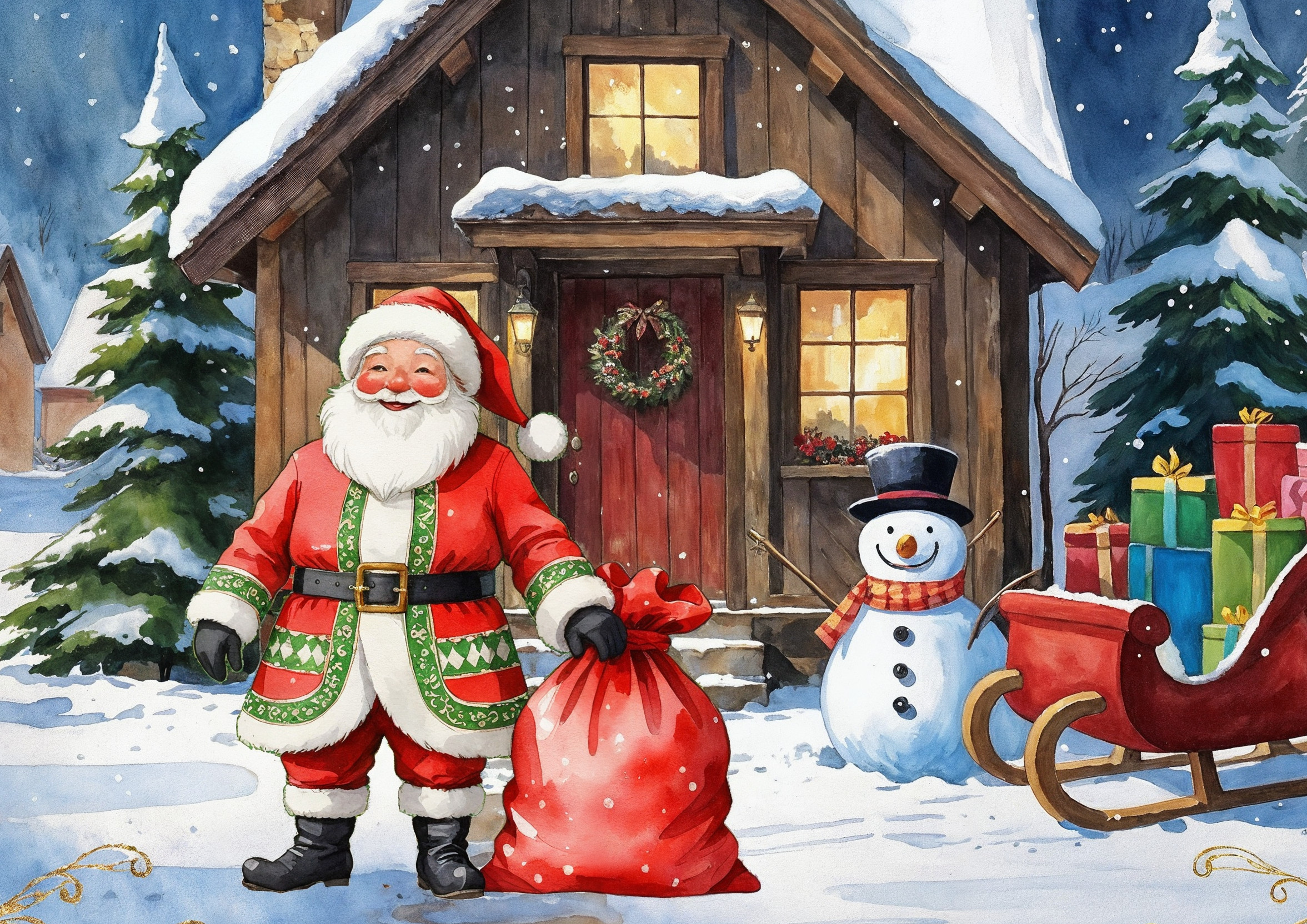 Télapó és hóember poszter