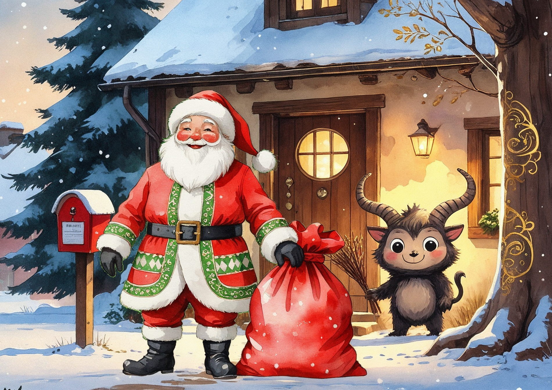 Télapó és krampusz poszter