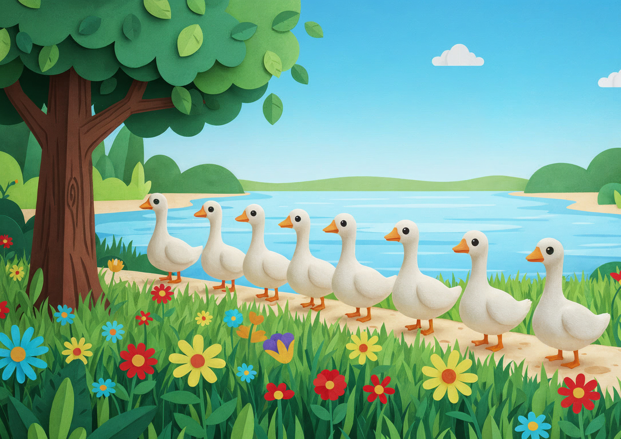 Libák sorban poszter