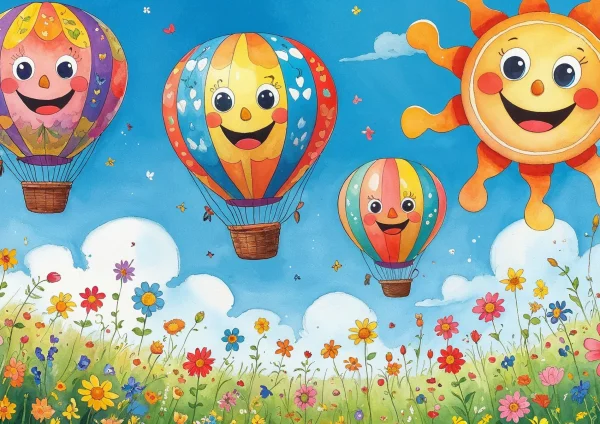 Mosolygós hőlégballonok