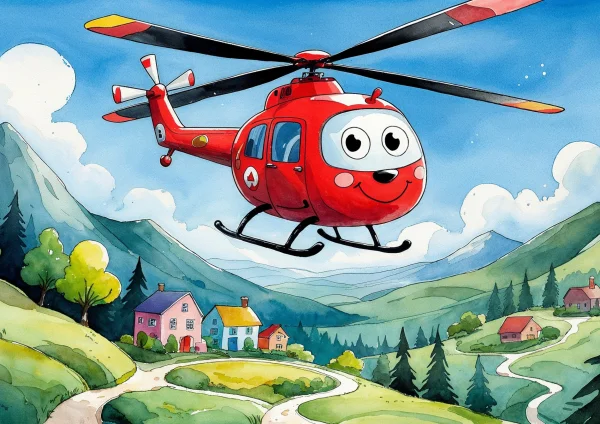 Piros helikopter poszter