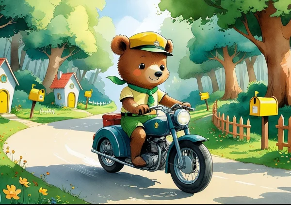 Motoros postás medve