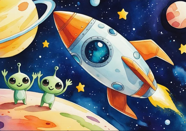 Űrlények és űrhajó - poszter