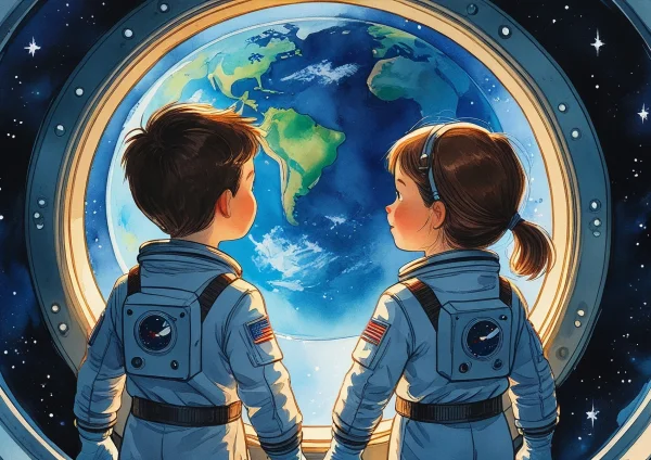 Űrhajósok az ablaknál - poszter