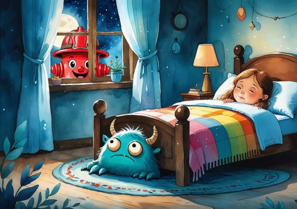 Tűzcsap Manó beles az ablakon - poszter