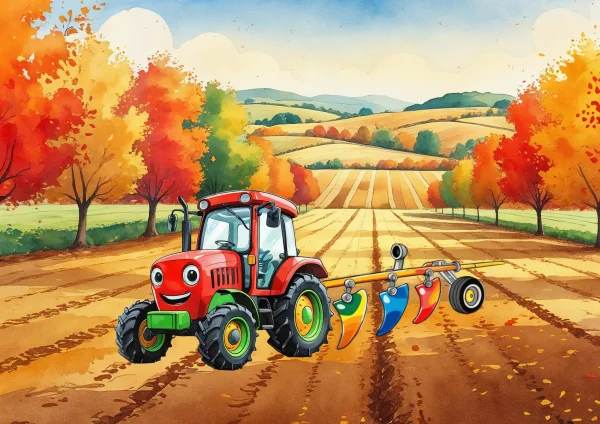 Kistraktor szánt - poszter