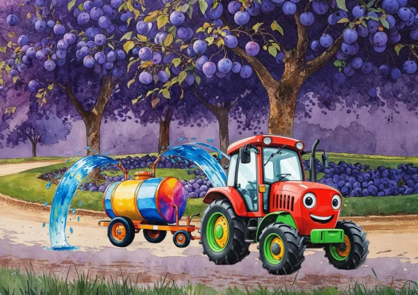 Kistraktor öntöz - poszter