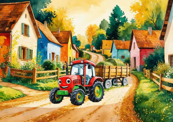 Kistraktor vontat - poszter