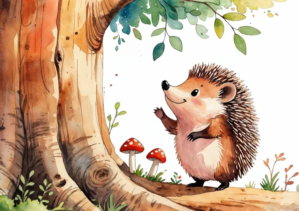 Szeresd a fát sünivel - kifestő