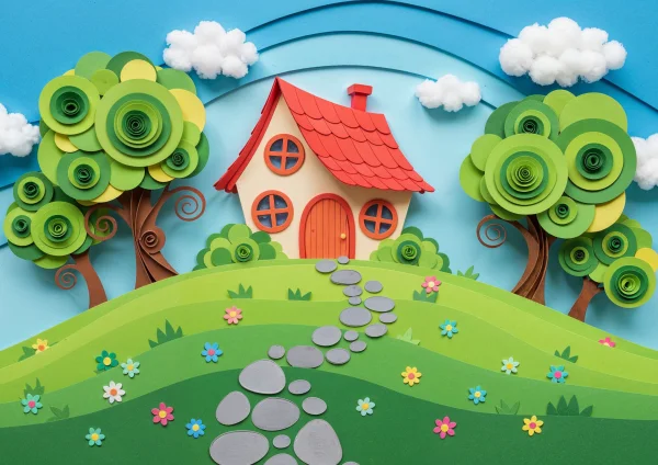 Dombon áll egy házikó - poszter