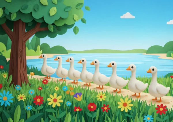 Libák sorban poszter