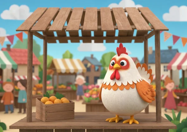Tyúk a vásárban poszter
